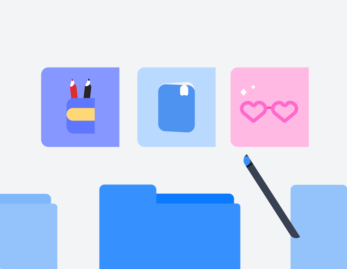 연필, 필통, 도서, 안경 같은 물건을 등록하는 이미지